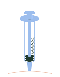 Illustration of needle with naloxone being injected.