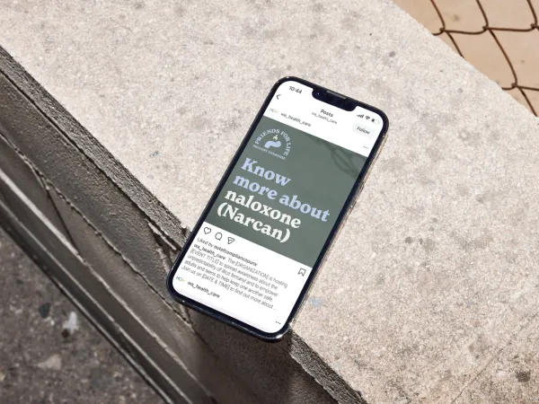 social posts on dark background with Friends for Life logo