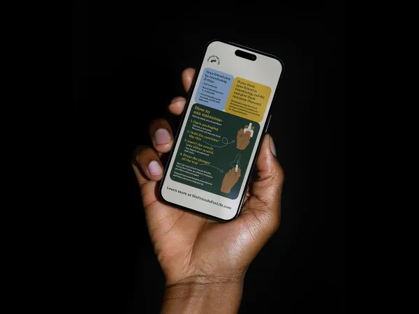 Image of a phone with Harm Reduction Quick Reference Information